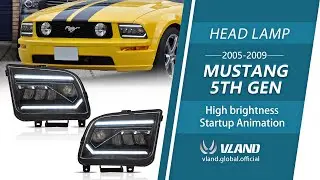 05-09 Ford Mustang 5th Gen Pre-Facelift Vland Headlights