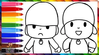 Dibuja y Colorea A Pocoyó Enojado VS  Pocoyó Feliz 😠👶 Dibujos Para Niños