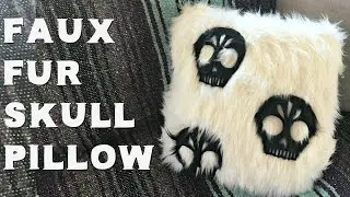 Faux Fur Skull Pillow