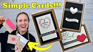 3 simple cards with matching envelopes!
