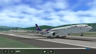 [ RFS - Real Flight Simulator ] A330-300Thaiairways Landing kai tak