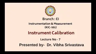 Instrumentation & Measurement | Instrument Calibration | AKTU Digital Education