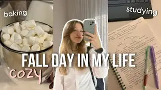 осенний денек из моей жизни 🤍🍁 | studying,baking,decorating