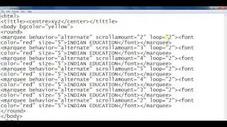 html text animation using marquee tag and scrollamout attribute