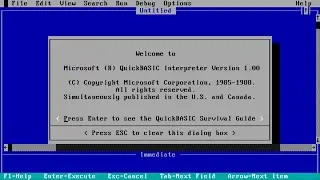 Microsoft QuickBASIC Interpreter v1.00