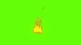 2D FX Cartoon Fire Element Green Screen Animation