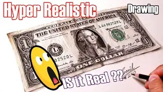 REAL OR FAKE ??? HYPER REALISTIC drawing of a DOLLAR BILL by SANIL ARTIST