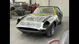 A Ferrari 365 body shell, stripped bare to reveal its history