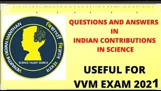 Indian contribution to science || VVM || Chapter 1 || For both junior and senior group