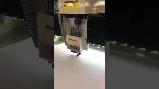 double heads automatic punching perforation machine is testing on leather pvc pu in richpeace