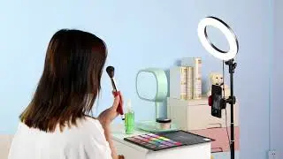 8  LED Selfie Ring Light for Live Stream Makeup YouTube Video, Dimmable Beauty Ringlight