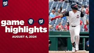 Brewers vs. Nationals Game Highlights (8/4/24) | MLB Highlights