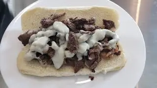 Philly Cheesesteak Sandwich Two Ways. Cheesesteak With Provolone & Cheesesteak With Cheez Whiz