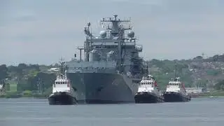 German Navy Berlin Class Replenishment Ship FGS Frankfurt Am Main In Plymouth May 2023 With Tugs