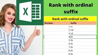 Rank with ordinal suffix in Excel