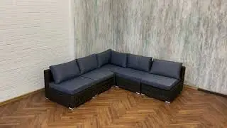 Комплект мебели KARL из 7 модулей с кофейным столом-пуфом