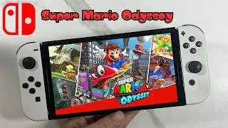 Super Mario Odyssey on Nintendo Switch OLED Gameplay Handheld