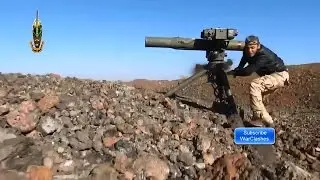 Syria War 2015 - Syrian Rebels Destroying Tank With TOW Missile After Close Call