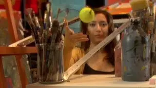 Vivaldi's SPRING played with tennis balls, brushes,canvases,  zipper, tube, etc.