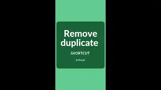 Remove Duplicate From Your Excel Sheet
