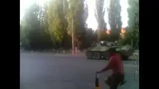 Колонна российских наемников едет на войну в Украину, Новошахтинск, Ростовская обл 10.08.2014