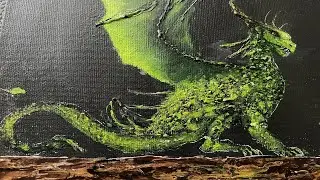 Зеленый Дракон- Символ 2024 года. Текстурный. Акрил. 2024- Green Dragon. Acrylic.