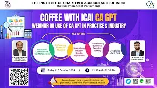 Coffee with ICAI CA GPT Webinar on Use of CA GPT in practice & Industry☕📝