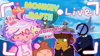 **LIVE**  we are silly monkeys goobers in this game / Roblox monkey raft + random game