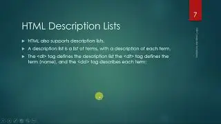Descriptive list in HTML |How to create description list | Description List | dl, dt,dd tags in html