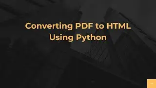 Converting PDF to HTML Using Python