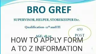 #BRO_GREF BRO GREF latest update, bro GREF NEW VACANCY 450+ LATEST how to apply form bro GREF