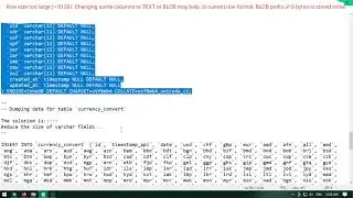 PHPMYSQL Error Row size too large. Changing some columns to TEXT or BLOB may help.