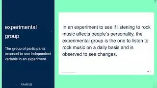 Experimental Groups and Control Groups (Examples from Xamplr)