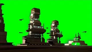 Green Screen Sci fi city / future city / Alien city