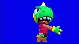 DINO LEON WINNING POSE GREEN SCREEN BRAWL STARS