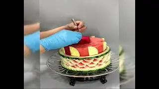 Fruit carving  Insist on updating various fancy fruit plate carving teachings watermelon Teaching