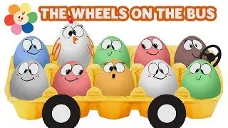 The Wheels on The Bus w Singing Eggs | Baby Shark Song | Nursery Rhymes & Kids Songs | BabyFirst TV