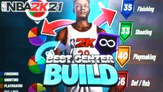 NBA 2K21 BEST CENTER BUILD! MOST OVERPOWERED PAINT BEAST BUILD! COMP CENTER BUILD + BADGES!