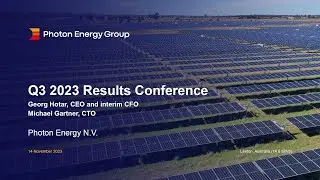 Photon Energy Group | Q3 2023 Results