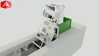 3д анимация очистных сооружений Canal Cleaner 3d animation, realistic animation of technique