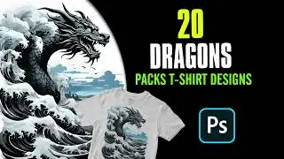 20 Dragons Ready to Print T-shirt Design Pack