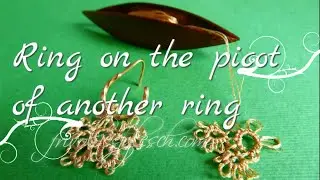 tatting technique element / ring on the ring Earrings tatting / The hands