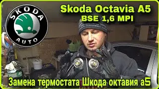 How to replace the thermostat on a Skoda Octavia A5 with a BSE 1.6 MPI engine. What to do if the ...