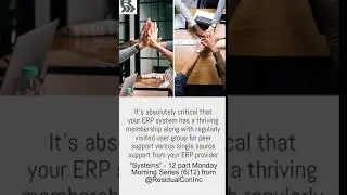 It’s absolutely critical that your ERP system has a thriving membership along with regularly visite…