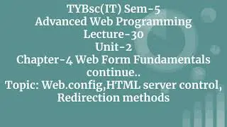 Web.config file,HTML server controls,redirection methods