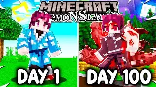 I Survived 100 DAYS as a DEMON in Demon Slayer Minecraft!