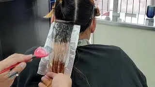 BALAYAGE EN MECHAS HORIZONTALES Y BABYLIGHTS  (CORECCION DE COLOR)