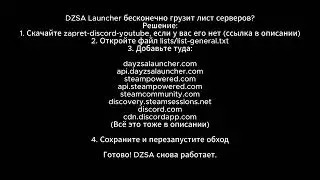 Решение: DZSA Launcher не работает / не показывает сервера. Быстрый способ. 2025