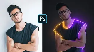 Dual Glowing Lines on Portrait Photoshop V2