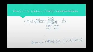 Functions and Operations: Quotient functions that require simplifying